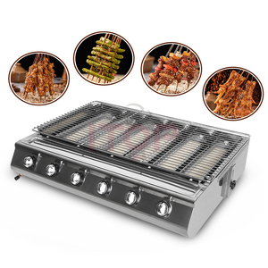 Barbecue à gaz 6 brûleurs sans fumée, plancha de table européenne pour extérieur, barbecue à gaz sans fumée - Product Image 5