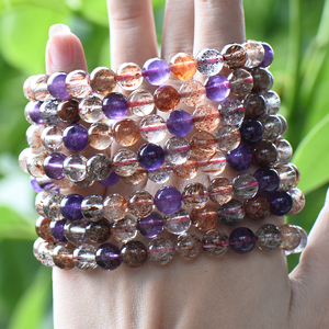 หินนำโชคสำหรับผู้ชายสร้อยข้อมือลูกปัดคริสตัลบำบัดธรรมชาติ - Product Image 3
