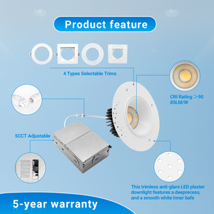 Faretti LED da Incasso Sottili ETL 4 Pollici COB 15W/18W, Antiriflesso, 5CCT Selezionabili, IP54 per Ambienti Umidi - Product Image 4