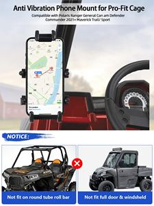 Dudukan ponsel Ranger Anti getaran, cocok untuk kandang Pro-fit, kompatibel dengan Polaris Ranger General Can-<span class=keywords><strong>Am</strong></span> Defender Maverick Trail - Product Image 2