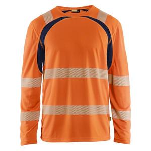 BLAKLADER-Camiseta de manga larga con protección UV de alta visibilidad de 359910135389M Naranja/Azul marino-EAN 7330509932643 ROPA DE TRABAJO DE LA HI-VIS - Product Image 1