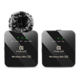 Nueva llegada PULUZ 1 TX + 1 RX Micrófono Lavalier inalámbrico Micrófono inalámbrico multifuncional y conveniente para Live Vlog Sing - Product Image 2