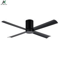 Ventilateur de plafond LED de 48 pouces avec lumière, 3 pales en ABS, moteur BLDC, télécommande, ventilateur décoratif encastré pour la maison