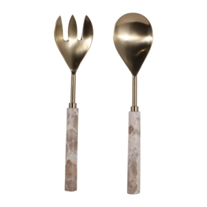 Set di posate moderne con manici in marmo per decorazioni da cucina e accessori essenziali per l'intrattenimento - Product Image 1