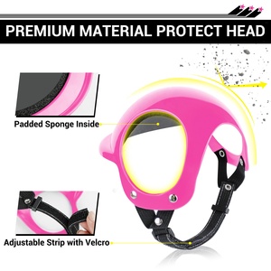 Casco per animali domestici caschi per cani da moto con fori per le orecchie sport casco per cani gatti (rosa) - Product Image 4