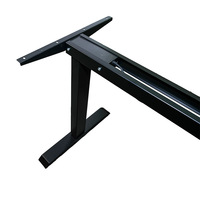 Bureau debout électrique ergonomique moderne à moteur unique, réglable en hauteur sur 2 niveaux, pliable et extensible, en acier inoxydable et bois