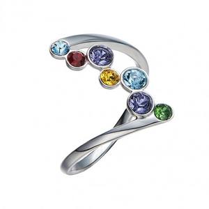 CAOSHI la nuova fantasia colorati anelli da dito in zirconio cubico in metallo da donna placcatura in argento squisita anelli da donna all'ingrosso - Product Image 6