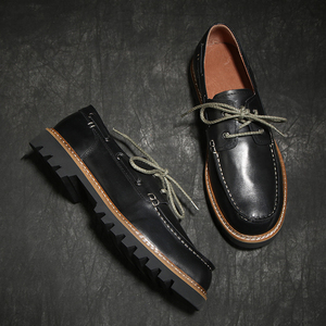 Chaussures bateau classiques intemporelles pour hommes en cuir de vachette pleine fleur, mocassins décontractés durables en cuir véritable de qualité supérieure et confortables - Product Image 5