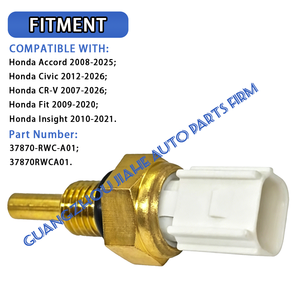 Capteur de température du liquide de refroidissement du moteur 37870-RWC-A01 pour Honda Accord Civic CR-V CR-Z Fit Acura Capteur de température de l'eau 37870RWCA01 - Product Image 2