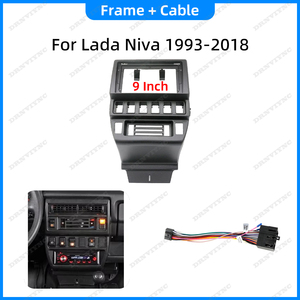 Kit de montage de façade d'autoradio 2 DIN <span class=keywords><strong>9</strong></span> pouces pour Lada <span class=keywords><strong>NIVA</strong></span>, adaptateur de cadre de tableau de bord pour installation de lecteur DVD/stéréo - Product Image 2