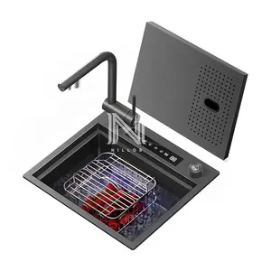 N4340XN3 Manufacturer Smart Single Bowl Stainless Steel Apron Small Size Concealed Kitchen Sink With Hydro Purification Machine