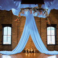 Cortinas de arco de boda de gasa de tela, cortina de fondo colgante para techo, ventana plana con accesorios de procesamiento de cuerda incluidos