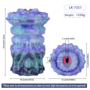 GEEBA Blue Monster Male Stroker, masturbateur masculin en silicone souple à canaux multiples, texture réaliste, Onahole Pocket Pussy, sex toys OEM. - Product Image 2