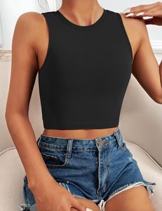 Wholesale Womens Breathable Removable Padded Yoga Tank <strong>Tops</strong> Sleeveless Fitness <strong>Crop</strong> <strong>Tops</strong> Knitted Sports Bras Workout Custom Logo - Product Image 5
