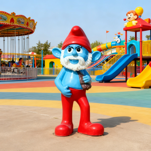 Sculpture en résine de <span class=keywords><strong>Schtroumpfs</strong></span> de couleur personnalisée Statue de jardin Elfe bleu Décor extérieur Intérieur Patio Maison Parc Ornement - Product Image 2