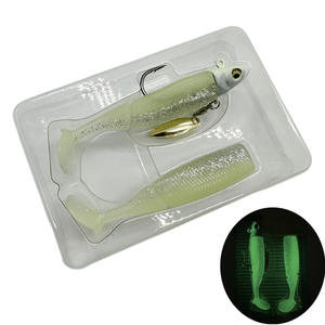 SEASKY 9.5cm 20g pêche souple métal tête de plomb leurres ensemble lumineux paillettes pagaie queue nageur bar noir vairon leurre - Product Image 5