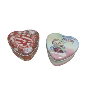 Оптовая продажа, Заказная металлическая жестяная коробка для конфет в форме сердца