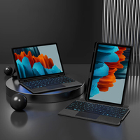 Keyboard Bahasa Arab Spanyol dengan casing dan mouse, casing Keyboard untuk Samsung Galaxy Tab S7 FE Plus S8 S6 Lite Keyboard