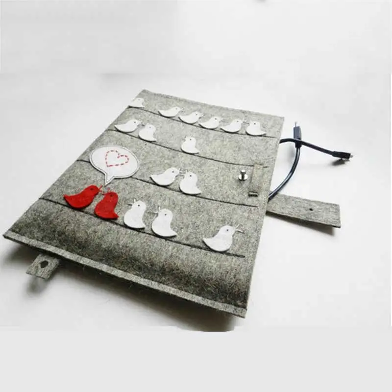 Custom Pure Color Simple Cheap Laptop Inner Bag Felt Bag Non-woven Laptop Sleeve With Magnet Button For Laptop Kindle