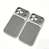 Étui de protection antichoc intégral en PU de haute qualité, couleur unie, grande fenêtre, pour iPhone 16/17