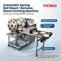 Machine commerciale automatique pour la fabrication de feuilles de rouleaux de printemps et de samosas, laminoir à pâte pour restaurants et usines, chauffage au gaz et électrique