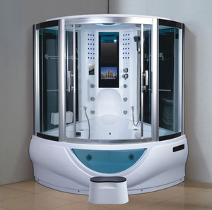 JOYEE New design cheap 2 person square corner luxury spa shower cabin combo hydro massage whirlpool bath steam room with tub