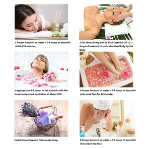 Aceite de aromaterapia orgánico puro 100% para el cuidado de la piel, botellas de 50ml y <span class=keywords><strong>100ml</strong></span>, aceite de lavanda, menta, rosa, albahaca, jazmín, naranja para aroma facial - Product Image 6
