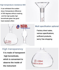 Laboratory Glass Pycnometer Le Chatelier Flask for <strong>Specific</strong> <strong>Gravity</strong> and Cement Measurements Manual 1-Year Warranty - Product Image 6