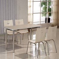 Personnel Cantine Restaurant Meubles En Acier Inoxydable HPL café café fasd nourriture restaurant table Et Chaises Ensemble