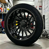 Velg Truk Hitam Gloss Deep Dish Concave 24 26 Inch 8x6.5 6x139.7 8x170 untuk Chevy Silverado 1500 2500 F250 F350
