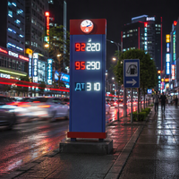 Layar LED Digital Tahan Air untuk Tanda Harga Bensin, Lampu LED Bensin Bercahaya Tinggi, Tanda Harga Minyak untuk SPBU