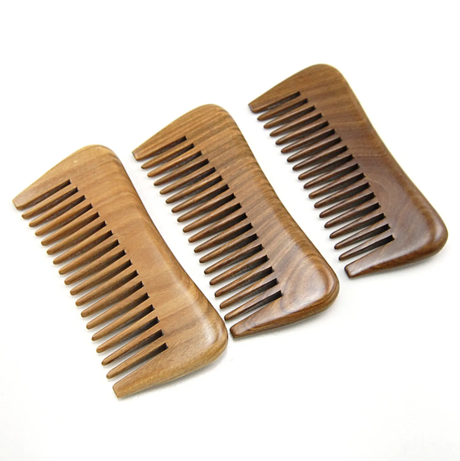 Natural Ebony Wood Wide Tooth Comb for Curly Hair No Static Sandalwood Hair Pick Wooden Comb For Men's Beard