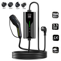 Chargeur EV portable 3,5 kW Type 2 avec protection contre les fuites à la terre pour garage domestique