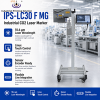Máquina de Marcado Láser de CO2 Industrial IPS-LC30 F MG, Marcador Láser de CO2, Máquina de Marcado Galvo con Sensor Codificador, Codificación QR