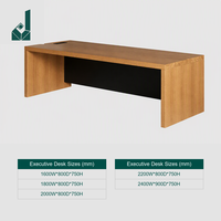 Bureau de direction en bois de pin massif écologique de style nordique, table de bureau en pin naturel, modèle JQYX-0078 pour le bureau du directeur, du patron