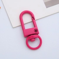 Porte-clés personnalisé en métal de 33 mm aux couleurs bonbon avec mignon fermoir mousqueton en alliage, breloques DIY pour accessoires de bijoux, sacs et clés de voiture