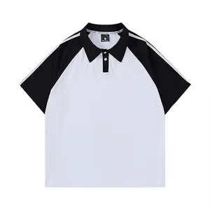 Nueva llegada verano hombres manga corta Camiseta Slim Fit camisetas Turn-Down Polo camisa impresión personalizada Casual camisetas en blanco