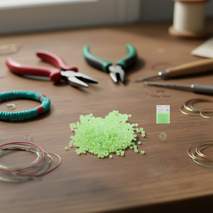 Ilan Abalorios Perline verde latte 4 mm 50 g per la creazione di gioielli - Product Image 3