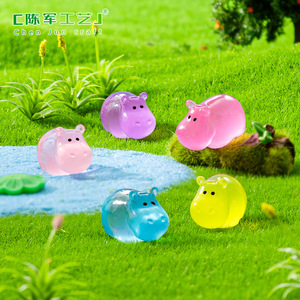 Nouveaux produits transfrontaliers Chenjun : Adorables petits jouets en peluche hippopotame avec motifs lumineux, accessoires décoratifs DIY - Product Image 3
