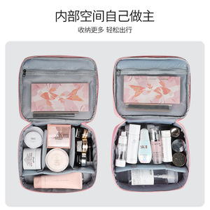 Portable <b>Large</b> Capacity Travel <b>Cosmetic</b> <b>Bag</b> With Compartments For Makeup And Toiletries Storage Case - Product Image 4