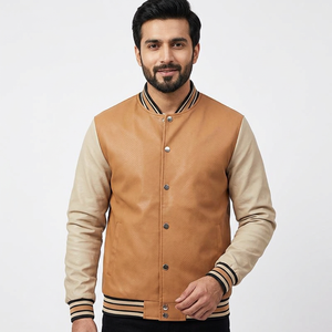 Breathable Windproof Eco-Friendly Canvas <b>Men</b> Varsity Jacket Fully Customized Premium Quality for <b>Men</b> Hot Sale - Product Image 1