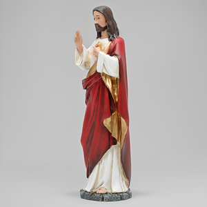 Statues religieuses catholiques en résine peintes à la main, représentant le Saint Père Jésus-Christ, le Sacré-Cœur, icônes chrétiennes, objets <span class=keywords><strong>de</strong></span> collection - Product Image 6