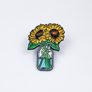 Broche de dibujos animados de flores y plantas verdes en maceta, elegante y personalizado, con diseño de tulipán, rosa y girasol, técnica de goteo de aceite, para niñas - Product Image 6