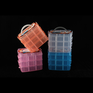 Multifunctional Three Layer Transparent Plastic Storage <b>Box</b> 18 Compartment Portable Cosmetic Case For Home Jewelry Organizers - Product Image 1