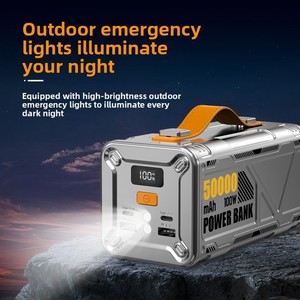 Batterie externe en plastique 40000 <span class=keywords><strong>mAh</strong></span> 50000 <span class=keywords><strong>mAh</strong></span>, charge bidirectionnelle super rapide 100W, lampe torche LED haute puissance, compacte pour l'extérieur - Product Image 3