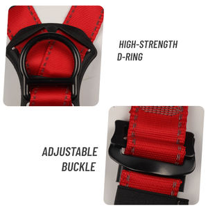 ชุดสายรัดนิรภัยแบบเต็มตัวทำจากโพลีเอสเตอร์ ได้รับการรับรองมาตรฐาน CE พร้อมตะขอคู่สำหรับการป้องกันการตกที่ปรับได้และงานปีนเสา - Product Image 3