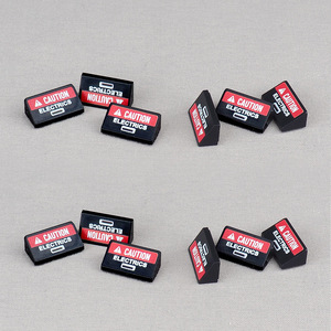 Faites attention au motif sur la pente de l'appareil 85984, accessoire de modèle d'ingénierie urbaine à assembler en blocs, jouet - Product Image 1