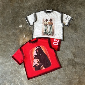 Người Đàn Ông Của Mặt Trời Lỏng Lẻo Faded 100% Cotton T-Shirts Cầu Vồng Dtg In 'Drop Shoulder T Của Nhà Sản Xuất Quá Khổ 'Cầu Vồng - Product Image 1