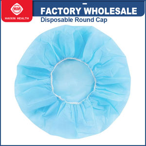 Hubei Haixin cercle casquette jetable plat haute élastique bandes de caoutchouc infirmière couvre-chef léger non tissé anti-poussière casquettes en gros - Product Image 2