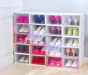 Good price stackable plastic shoe box/pp clear shoe box